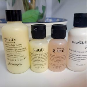 PHILOSOPHY SKIN PACK. 4 PRODUCTS. MICRODELIVERY PEEL, PURITY MADE SIMPLE ++ SEE⬇